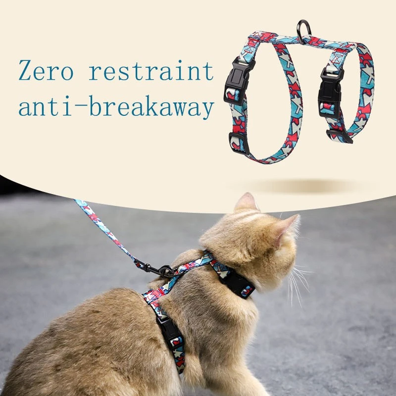 Custom Logo Simple Pet Cat Collar Harness Set high quality